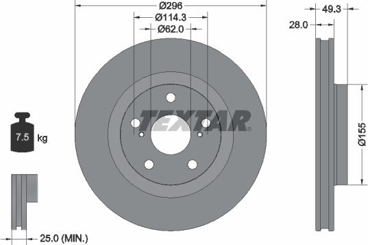 Textar 92168803 - Тормозной диск unicars.by