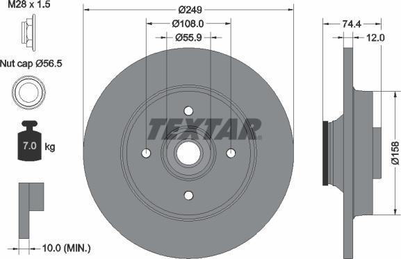 Textar 92168700 - Тормозной диск unicars.by