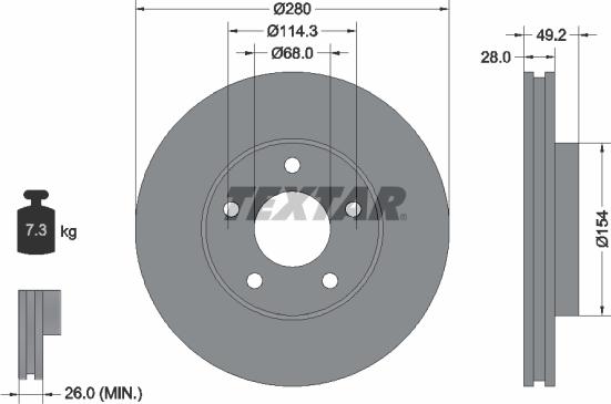 Textar 92109403 - Тормозной диск unicars.by