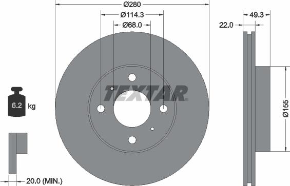 Textar 92109300 - Тормозной диск unicars.by