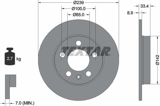 Textar 92105805 - Тормозной диск unicars.by