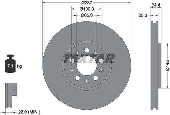 Textar 92106600 - Тормозной диск unicars.by