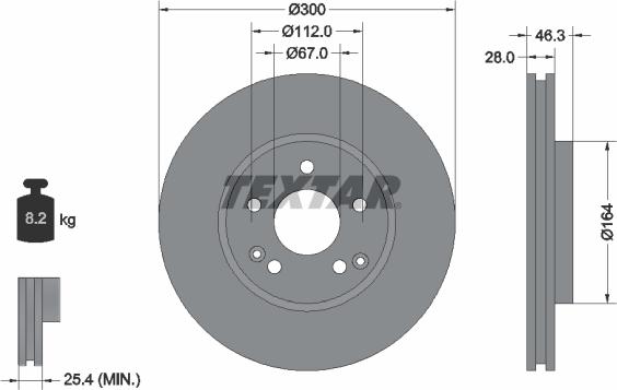 Textar 92106005 - Тормозной диск unicars.by