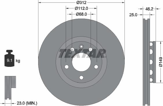 Textar 92106100 - Тормозной диск unicars.by