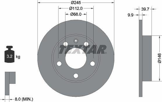 Textar 92106200 - Тормозной диск unicars.by