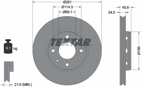 Textar 92100400 - Тормозной диск unicars.by