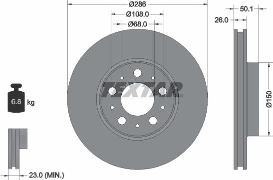 Textar 92100500 - Тормозной диск unicars.by