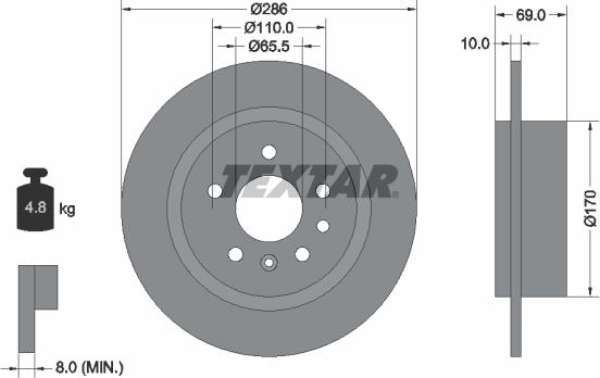 Textar 92100200 - Тормозной диск unicars.by