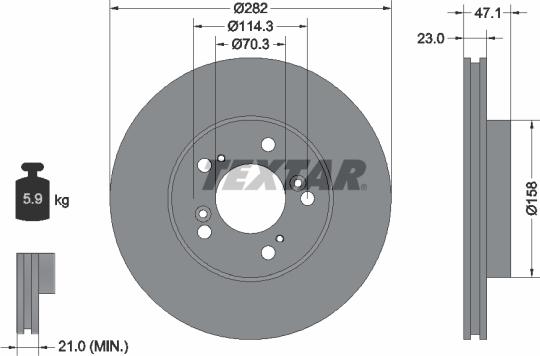 Textar 92101000 - Тормозной диск unicars.by