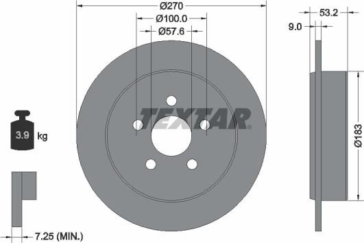 Textar 92108600 - Тормозной диск unicars.by