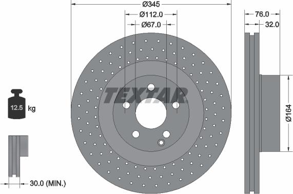 Textar 92108800 - Тормозной диск unicars.by