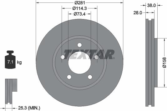 Textar 92108300 - Тормозной диск unicars.by