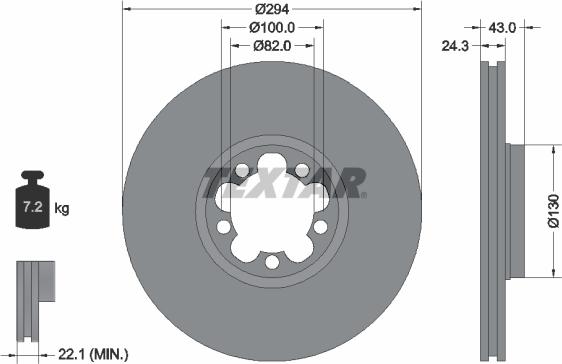 Textar 92103800 - Тормозной диск unicars.by