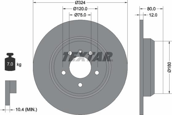 Textar 92107403 - Тормозной диск unicars.by