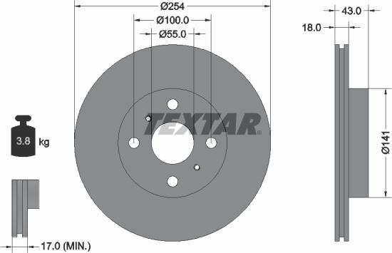 Textar 92114600 - Тормозной диск unicars.by