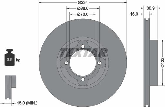 Textar 92114000 - Тормозной диск unicars.by