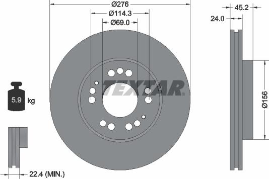 Textar 92114800 - Тормозной диск unicars.by