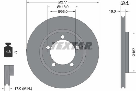 Textar 92114200 - Тормозной диск unicars.by