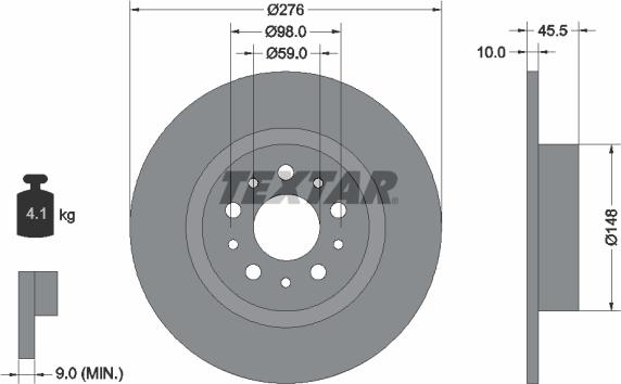 Textar 92114700 - Тормозной диск unicars.by