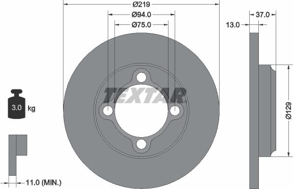 Textar 92116900 - Тормозной диск unicars.by