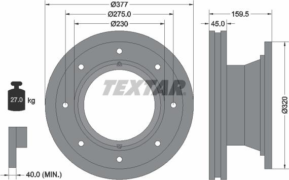 Textar 92116400 - Тормозной диск unicars.by