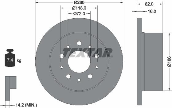 Textar 92116100 - Тормозной диск unicars.by