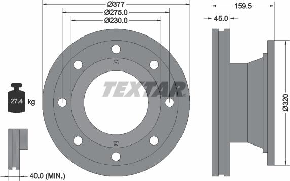 Textar 92116300 - Тормозной диск unicars.by