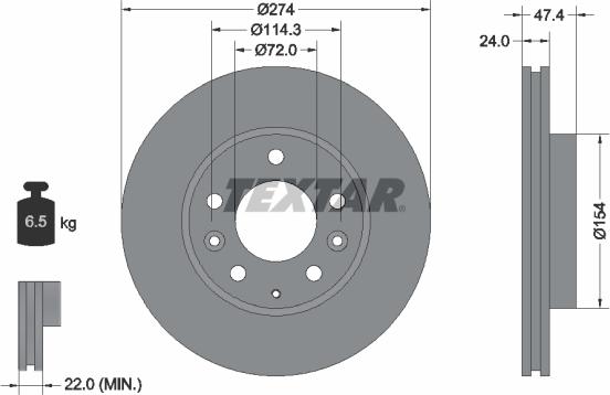 Textar 92110400 - Тормозной диск unicars.by