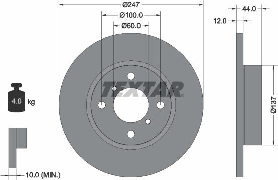 Textar 92110800 - Тормозной диск unicars.by