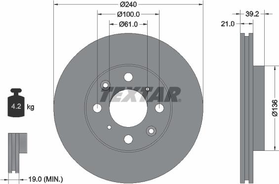 Textar 92110300 - Тормозной диск unicars.by