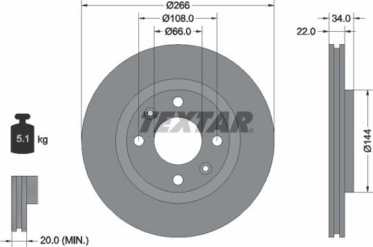 Textar 92111500 - Тормозной диск unicars.by