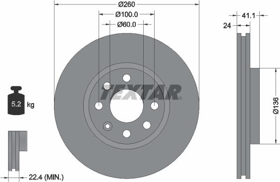 Textar 92111100 - Тормозной диск unicars.by