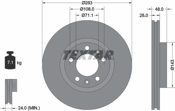 Textar 92111800 - Тормозной диск unicars.by