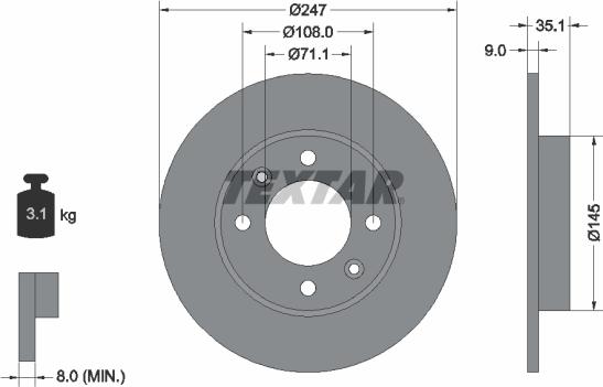 Textar 92111703 - Тормозной диск unicars.by