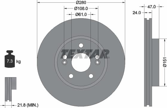 Textar 92118900 - Тормозной диск unicars.by