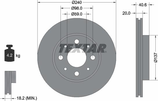 Textar 92118000 - Тормозной диск unicars.by