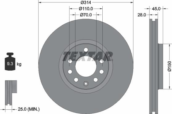 Textar 92118803 - Тормозной диск unicars.by