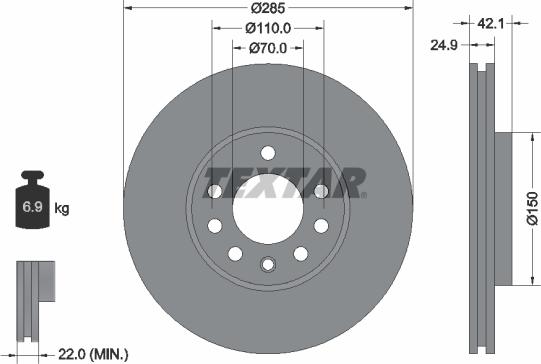 Textar 92118705 - Тормозной диск unicars.by