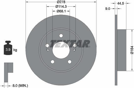 Textar 92113100 - Тормозной диск unicars.by