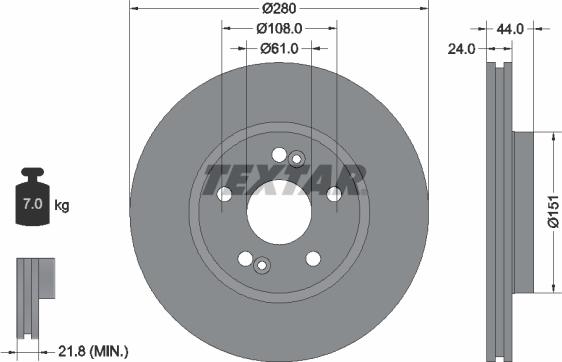 Textar 92113800 - Тормозной диск unicars.by