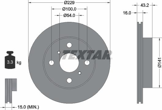 Textar 92113200 - Тормозной диск unicars.by