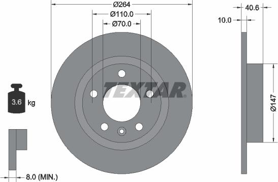 Textar 92186400 - Тормозной диск unicars.by