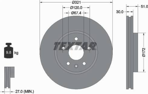 Textar 92187000 - Тормозной диск unicars.by