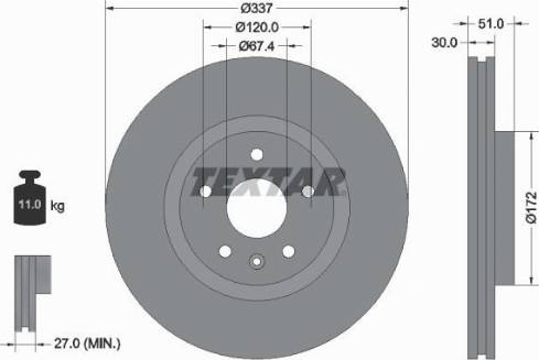 Textar 92187100 - Тормозной диск unicars.by