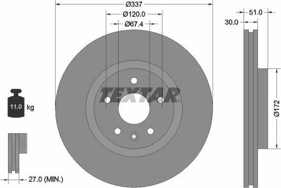 Textar 92187103 - Тормозной диск unicars.by