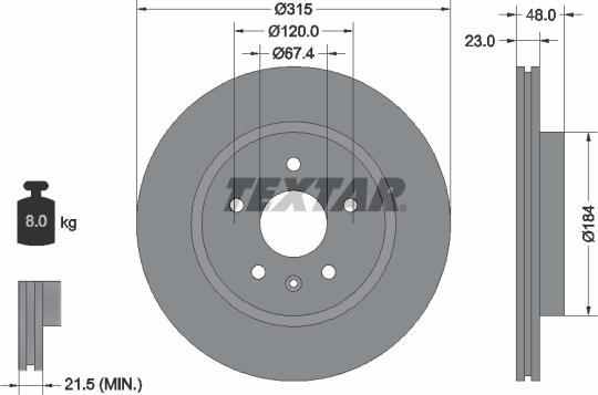 Textar 92187303 - Тормозной диск unicars.by