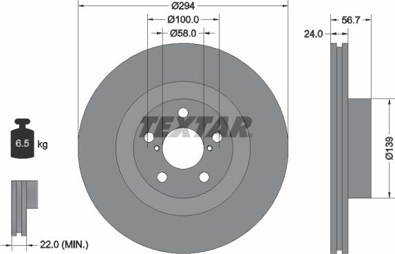 Textar 92139500 - Тормозной диск unicars.by