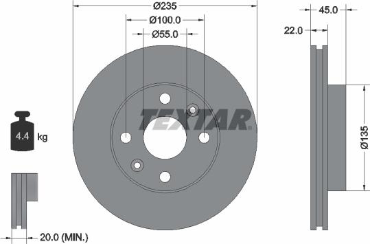 Textar 92134200 - Тормозной диск unicars.by