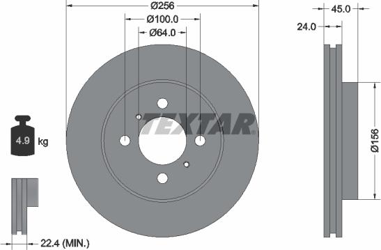 Textar 92135000 - Тормозной диск unicars.by