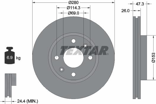 Textar 92136600 - Тормозной диск unicars.by